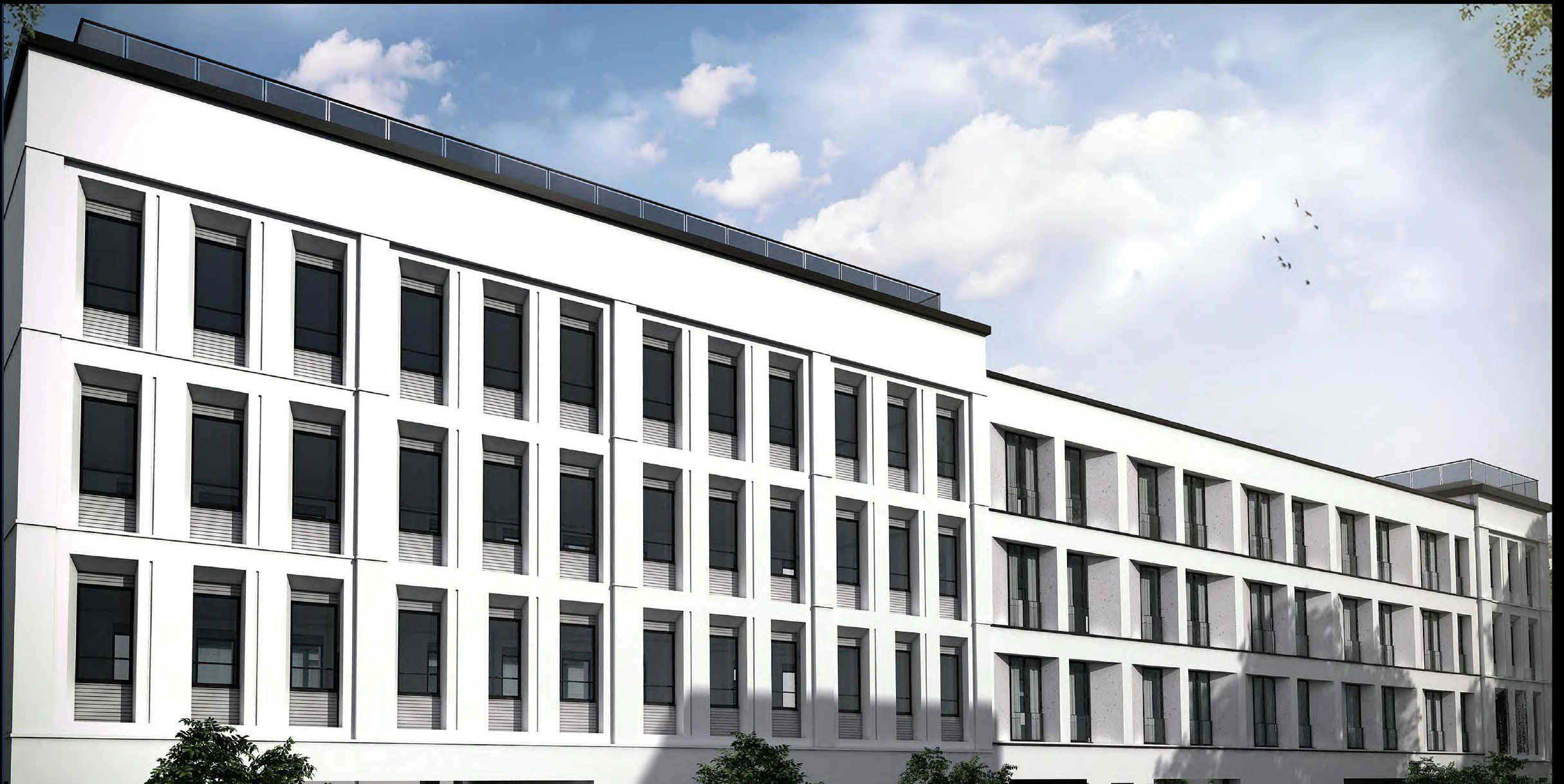 Entwurf für Hotel und studentisches Wohnen in Darmstadt, Modellfoto der Hofsituation