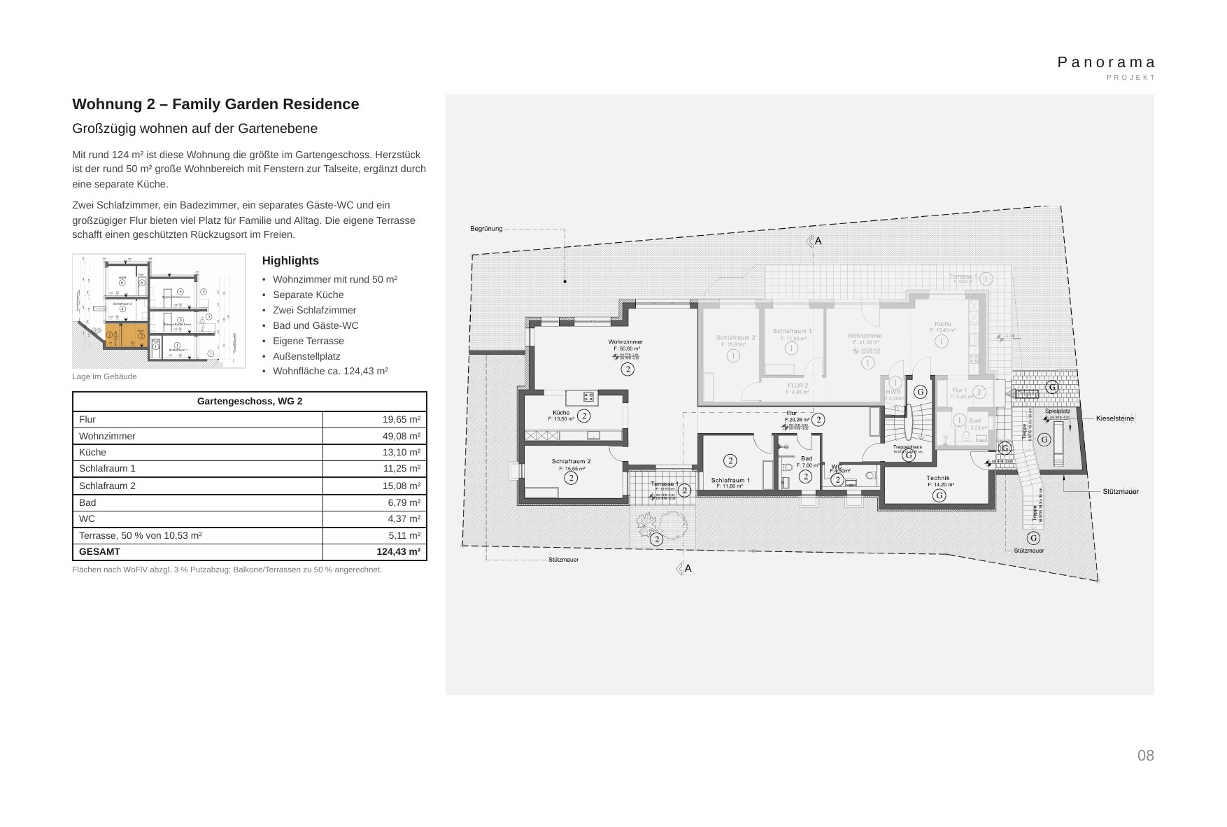 Aktueller Grundriss WE 2 – Family Garden Residence