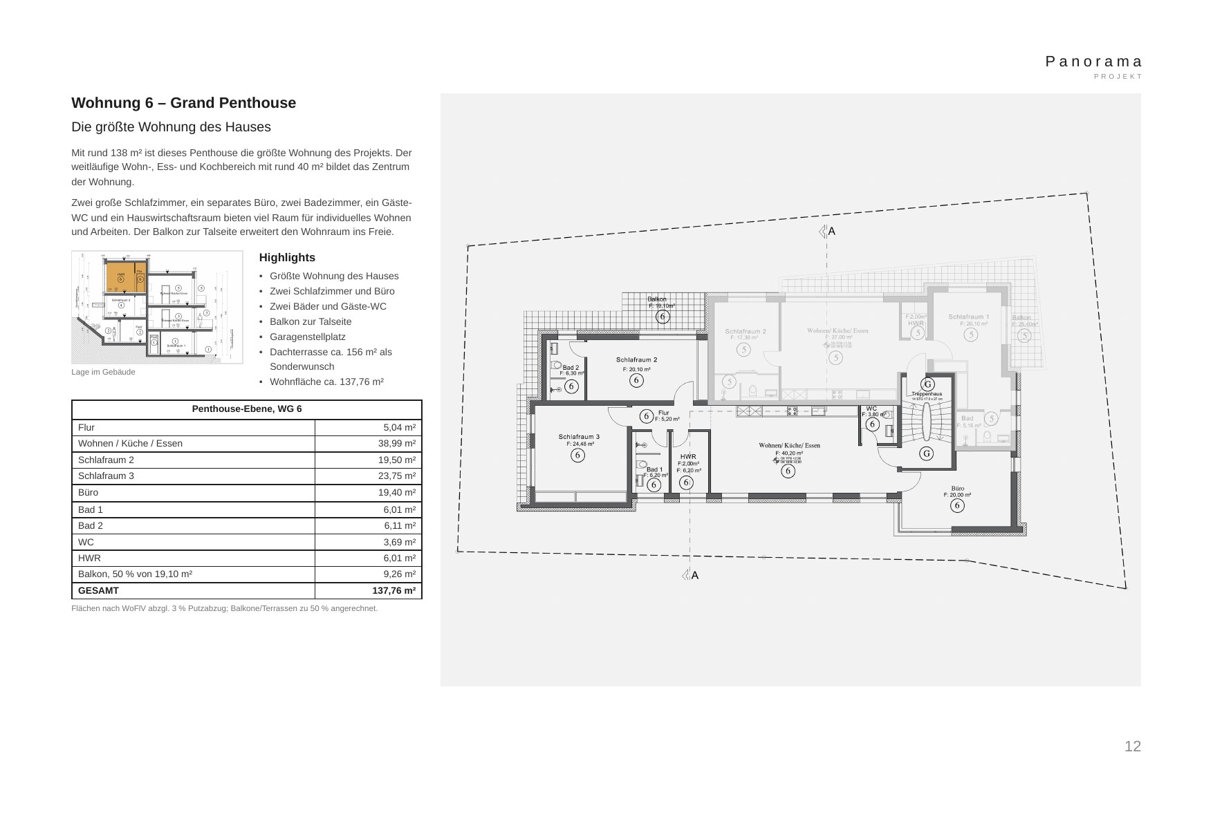 Aktueller Grundriss WE 6 – Grand Penthouse